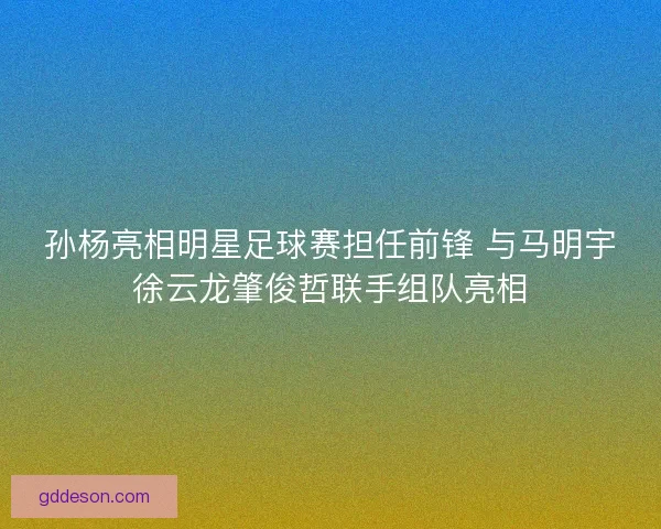 孙杨亮相明星足球赛担任前锋 与马明宇徐云龙肇俊哲联手组队亮相