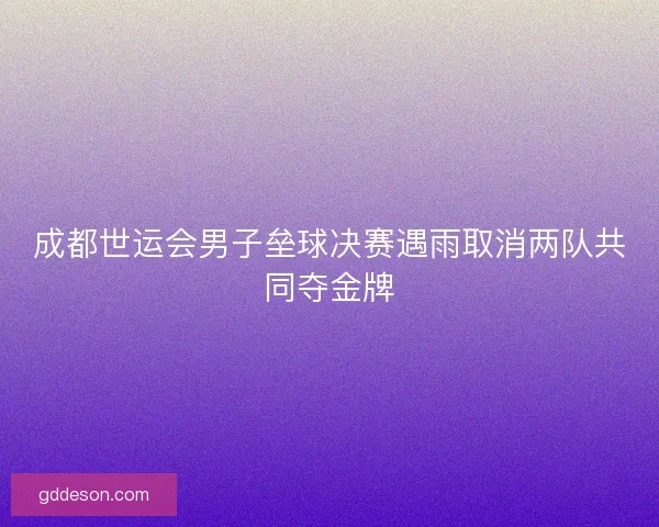 成都世运会男子垒球决赛遇雨取消两队共同夺金牌